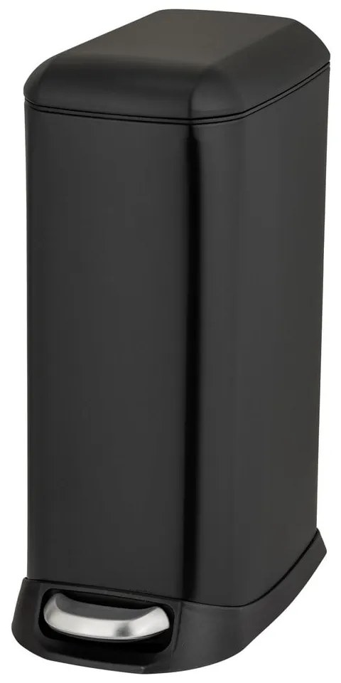 Cestino per la spazzatura nero opaco in acciaio con pedale 12 l Design – Wenko