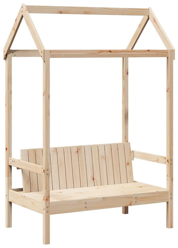 Giroletto con panca e tetto 90x200 cm in legno massello di pino