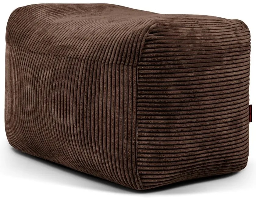 Puof a sacco marrone scuro con rivestimento in velluto a coste Plus 70 Lounge – SLOWDOWN