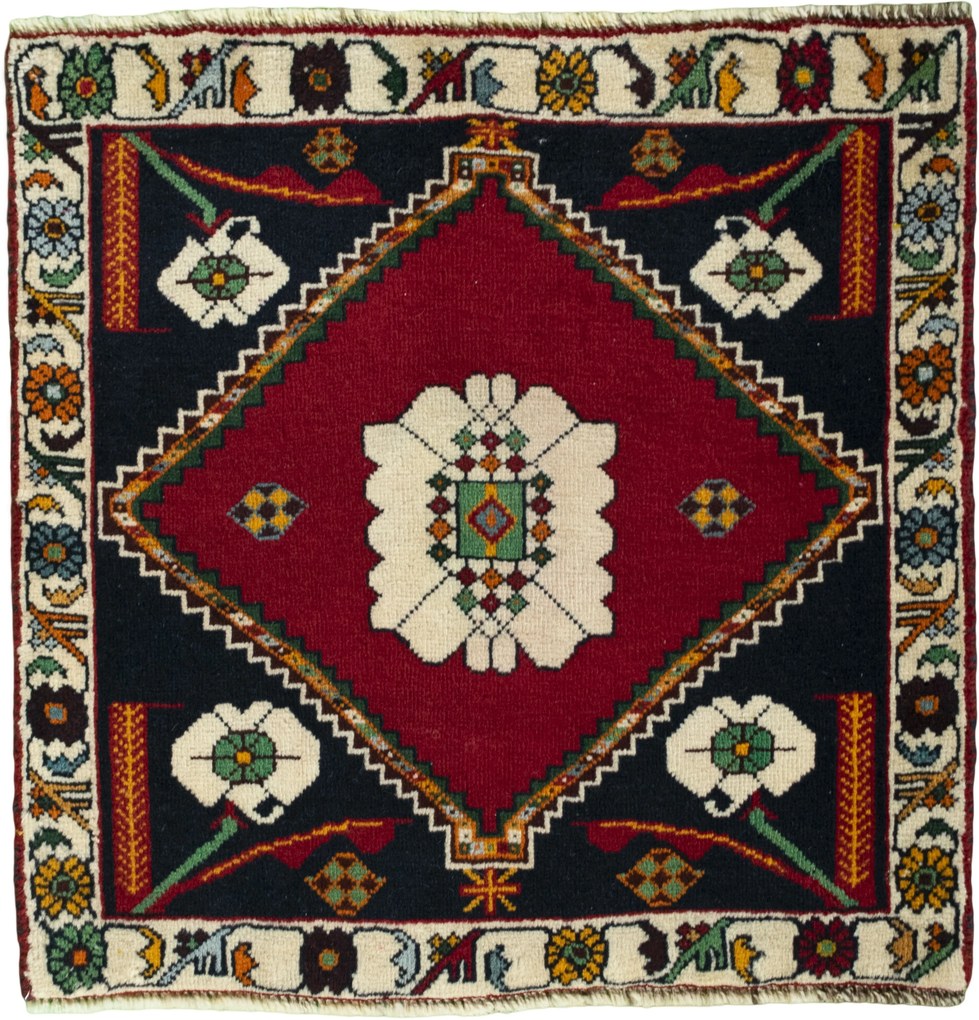 Shiraz Tappeto persiano 70x70 Rosso (Iran) Annodato A Mano