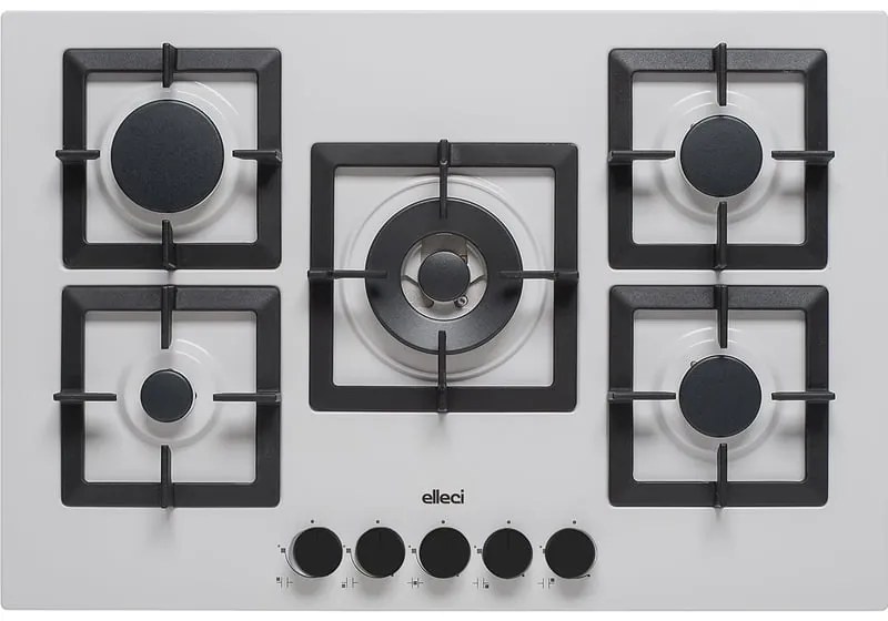 Piano cottura 5 fuochi ELLECI bianco griglie in ghisa