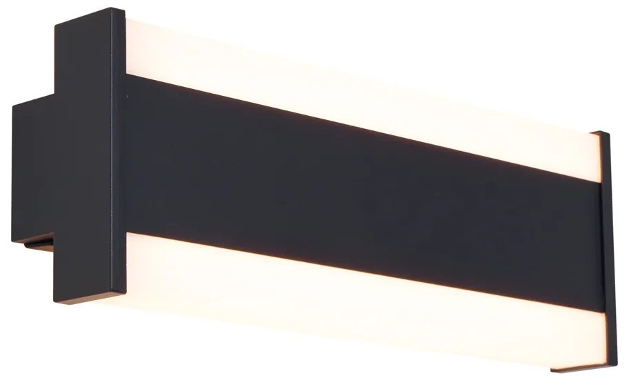 Lampada da Parete Moderna Nera 30cm Inclusa LED CCT IP54 - Vanya