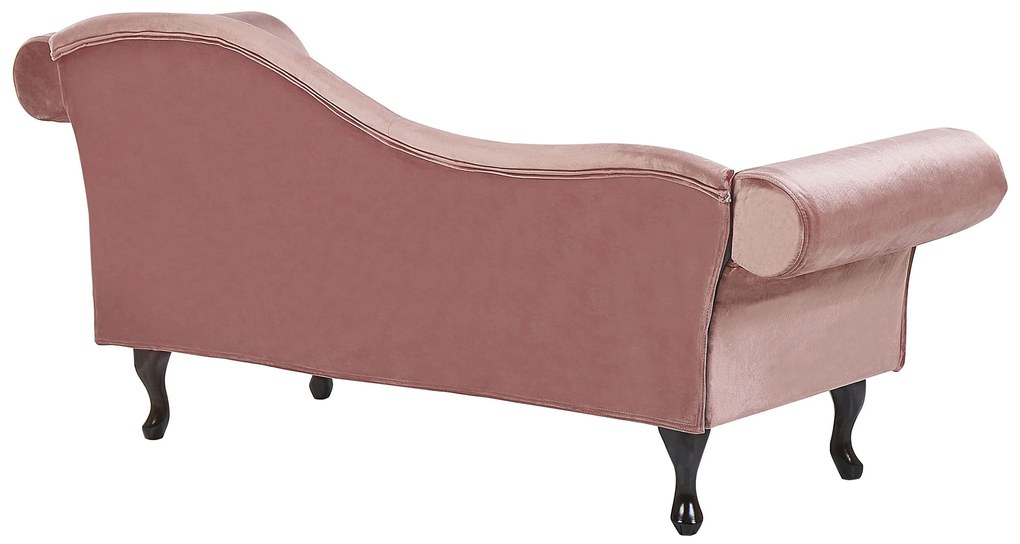 Chaise longue per lato destro in velluto rosa LATTES Beliani