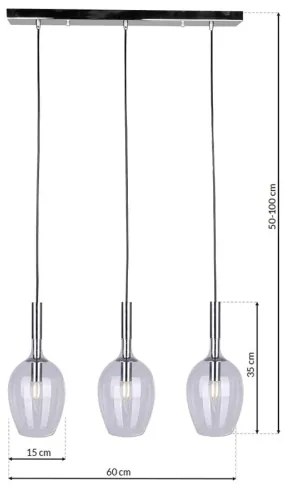 Lampadario su filo TANGO 3xE14/40W/230V chiaro