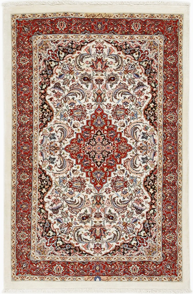 Isfahan Tappeto 140x90 (Iran) Annodato A Mano