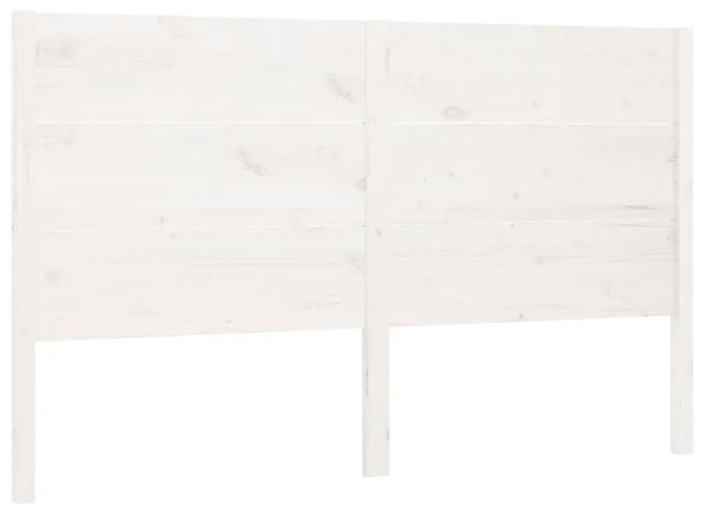 Testiera per letto bianca 146x4x100cm in legno massello di pino