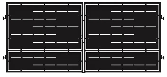 Cancello manuale con serratura manuale Privacy in ferro, apertura centrale, L 408.5 x H 180 cm, di colore nero