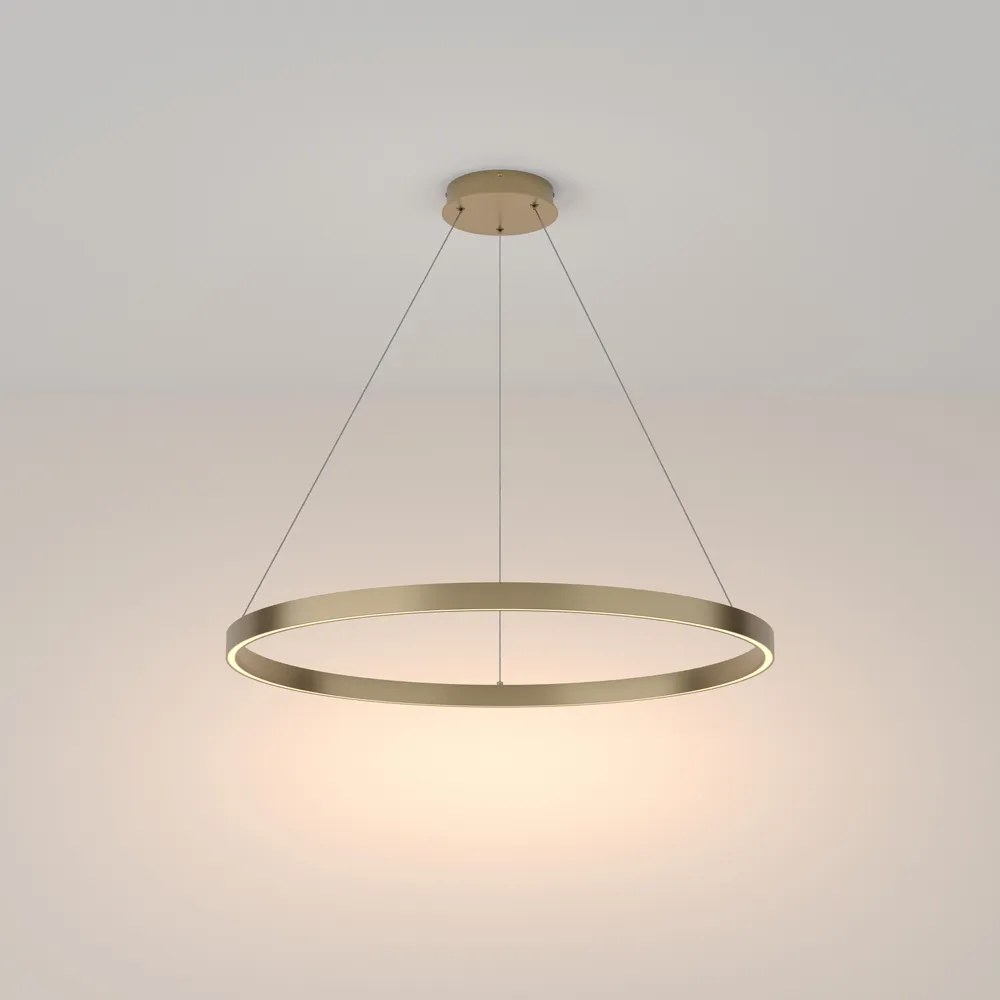 Lampadario A Sospensione Moderno Rim Alluminio Ottone 1 Luce Led 51W