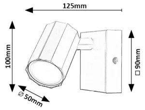 Rabalux 73023 - Faretto da parete ROGELIO 1xGU10/5W/230V nero