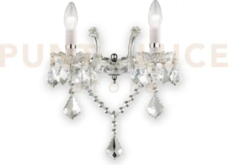 Florian applique a parete cromo cristallo molato e vetro 2 luci att...