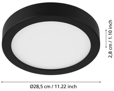 Eglo 901014 - Plafoniera LED con sensore FUEVA, LED 20,5 W / 230 V, nero