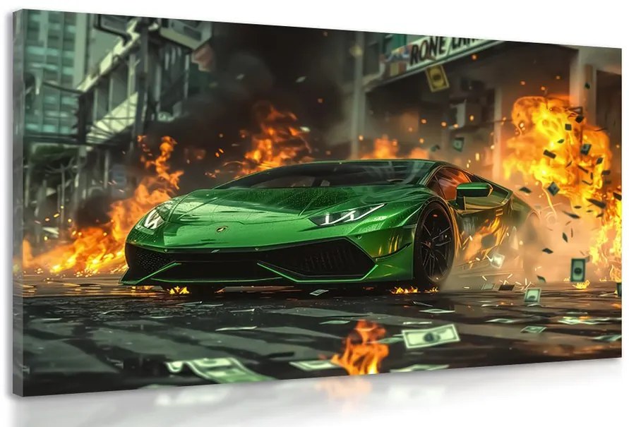 Quadro su tela – Lamborghini Huracán verde