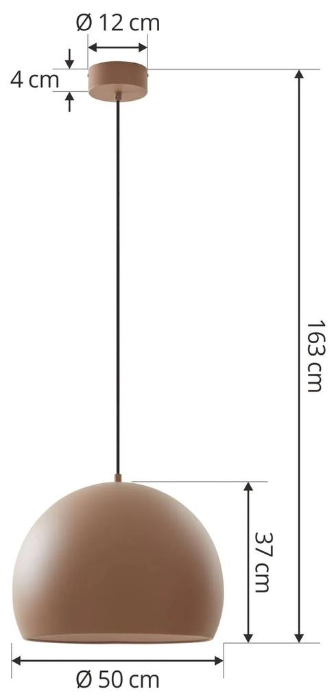 Lucande Lythara LED a sospensione marrone Ø 50cm