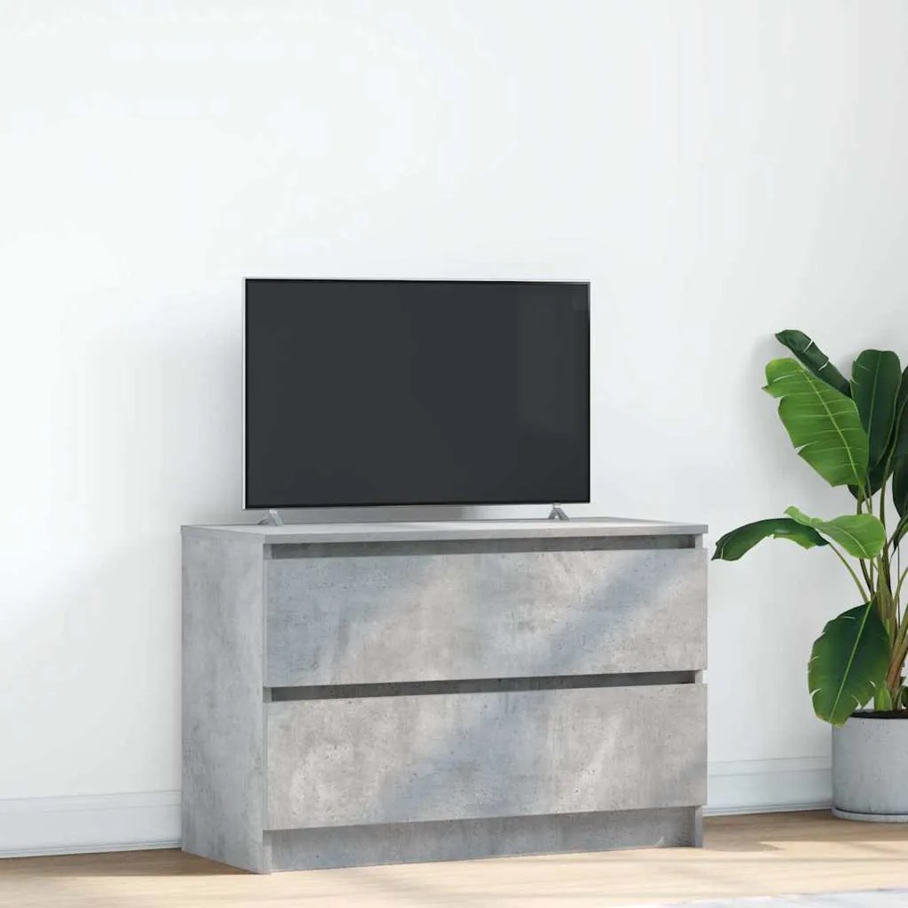 Mobile Porta Tv Grigio Cemento 80x35x54 Cm İn Legno Multistrato /