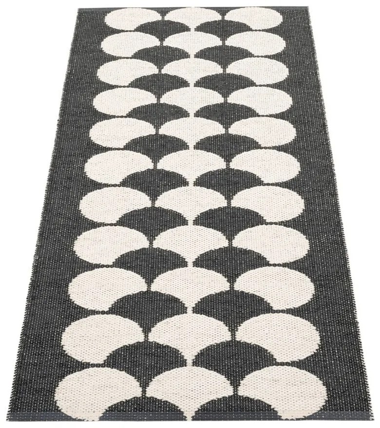 Passatoia da interno/esterno nera/color crema 70x150 cm Poppy Black Vanilla – Pappelina