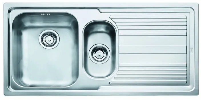 Lavello integrato 1.5 vasche in inox argento FRANKE Logica Line L 50 x L 100 cm, sgocciolatoio a destra