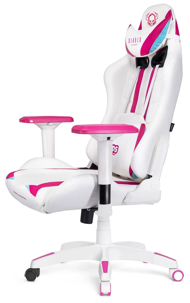 Sedia girevole da bambino Diablo X-Ray Kids Size: Bianco Rosa
