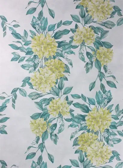 Osborne & Little Carta da parati Rhodora - Lemon/ Green/ Stone