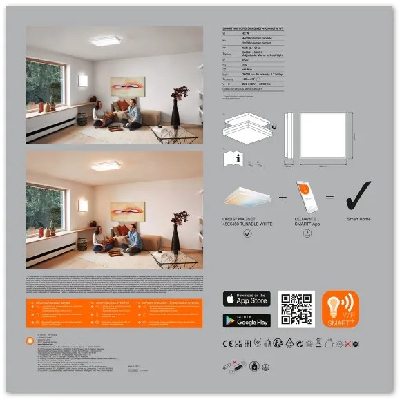 Ledvance - LED Plafoniera dimmerabile SMART+ MAGNET LED/42W/230V Wi-Fi