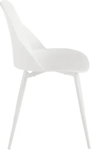 Sedia in polipropilene Bianco con gambe in metallo - MILA 2 sedie