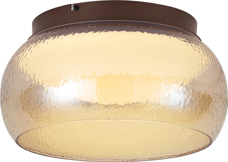 Plafoniera Art Déco marrone con vetro ambrato con LED integrato dimmerabile a 3 fasi - THIMBLE