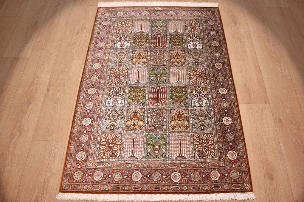 Ghom Tappeto 100 x 150 (Iran) Annodato A Mano