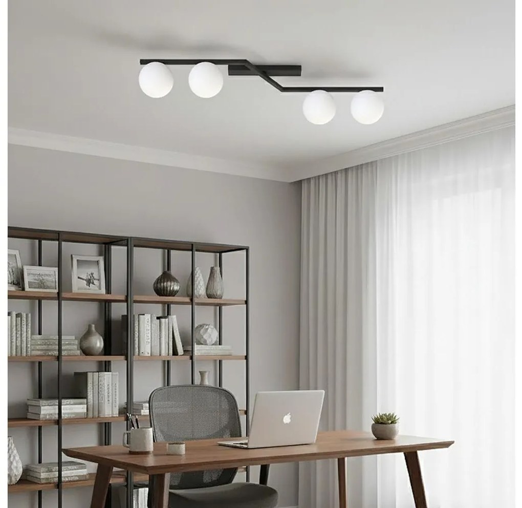 Plafoniera NATON 4xE14/10W/230V nero/bianco