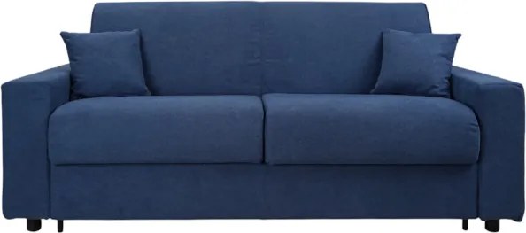 Divano letto sfoderabile 3 posti tessuto Blu con materasso - ROLEN
