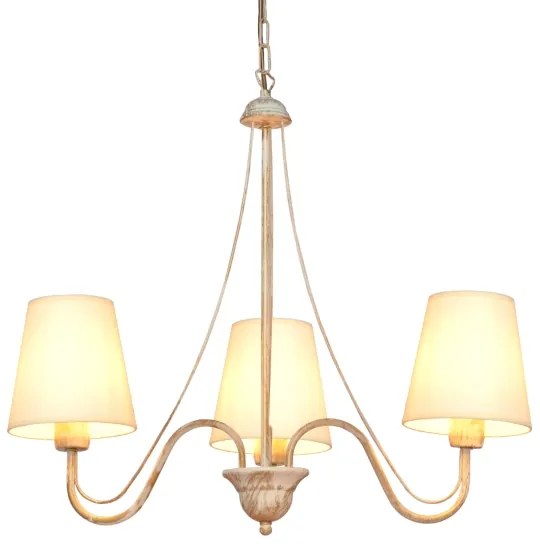 Lampadario a sospensione con catena MALBO 3xE27/15W/230V beige