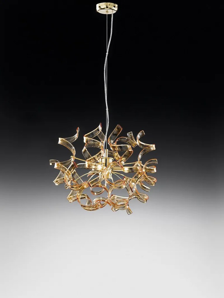 3-light suspension lamp - gold - 205.140- Astro Collection - Metal Lux Foglia oro