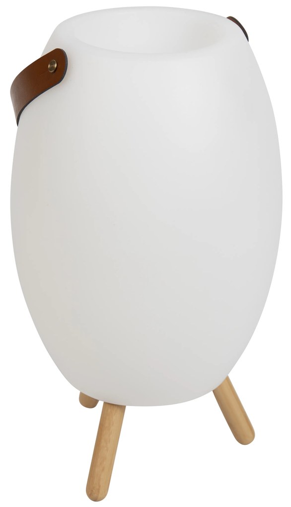 Lampada da terra bianca 40,5 cm con LED e altoparlante dimmerabile RGBW IP44 con telecomando - Apolo