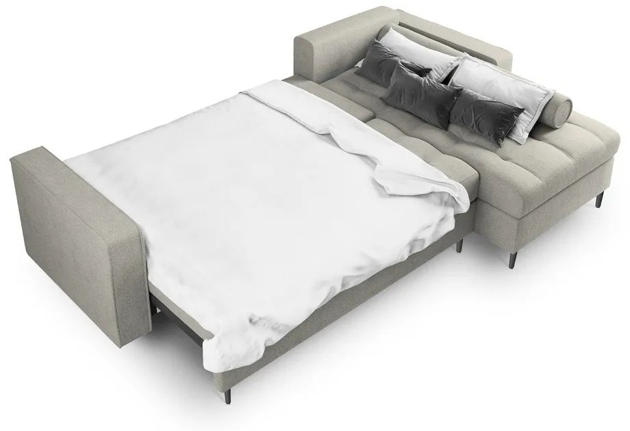 Divano letto angolare grigio chiaro, angolo destro Santo - Milo Casa