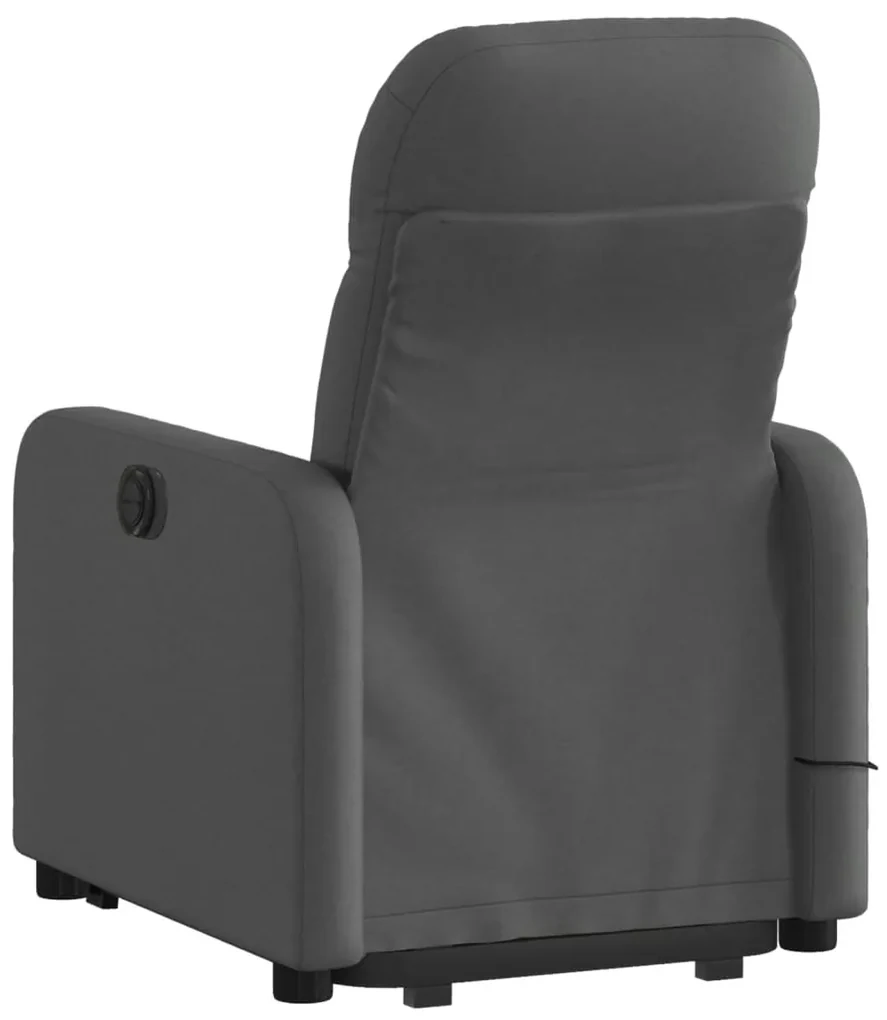 Poltrona alzapersona massaggi reclinabile grigio scuro tessuto