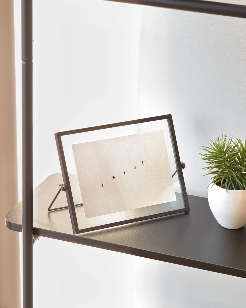 Kave Home - Stand appendiabiti Galatia in melamina e metallo con finitura verniciata nera 60 x 162 cm