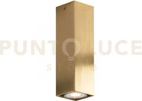Plafoniera fluke quadrata oro 1 luce attacco gu10 6x6x20cm