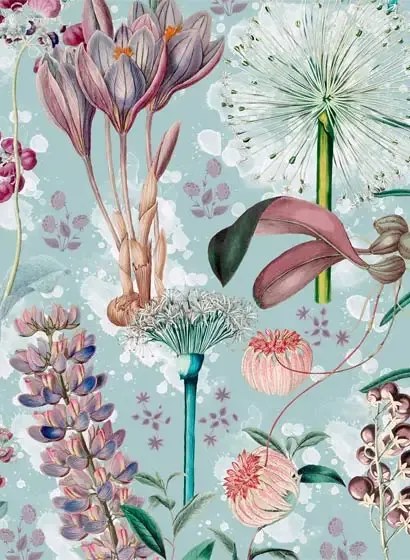 Mindthegap Carta da parati Garden of Eden - Aquamarine