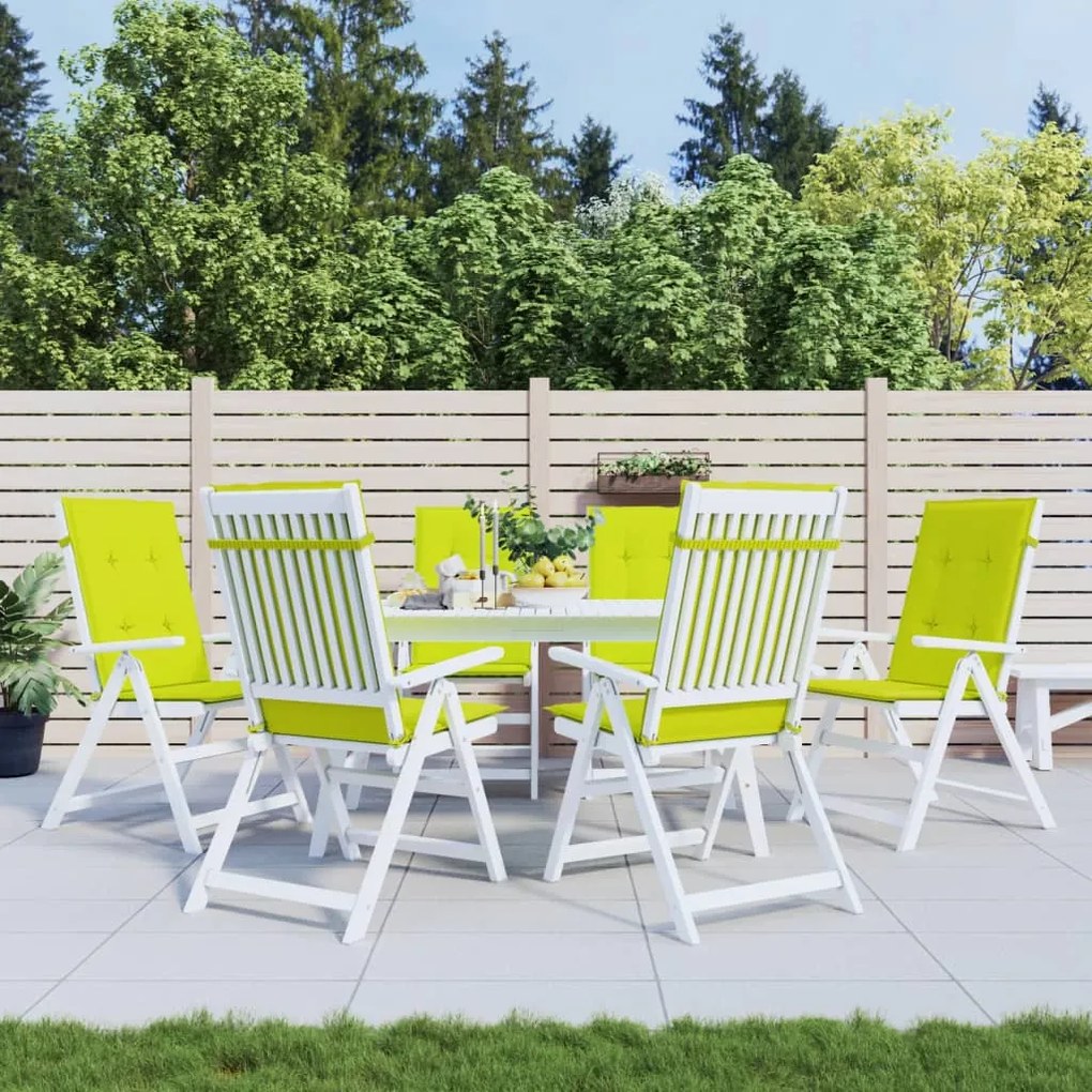 Cuscini Per Sedie 6 Pz Verde Brillante 120x50x3 Cm İn Tessuto /