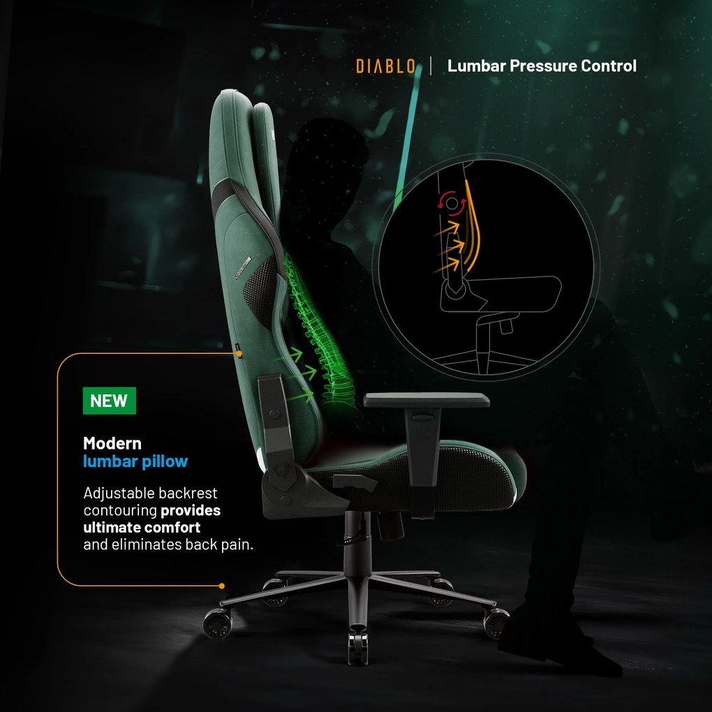 Sedia da gaming Diablo X.One Prime Forest Green Normal Size