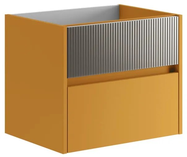 Mobile da bagno sospeso sotto lavabo L 59.5 x H 50 x P 45.5 cm beige laccato opaco, 2 cassetti Niwa