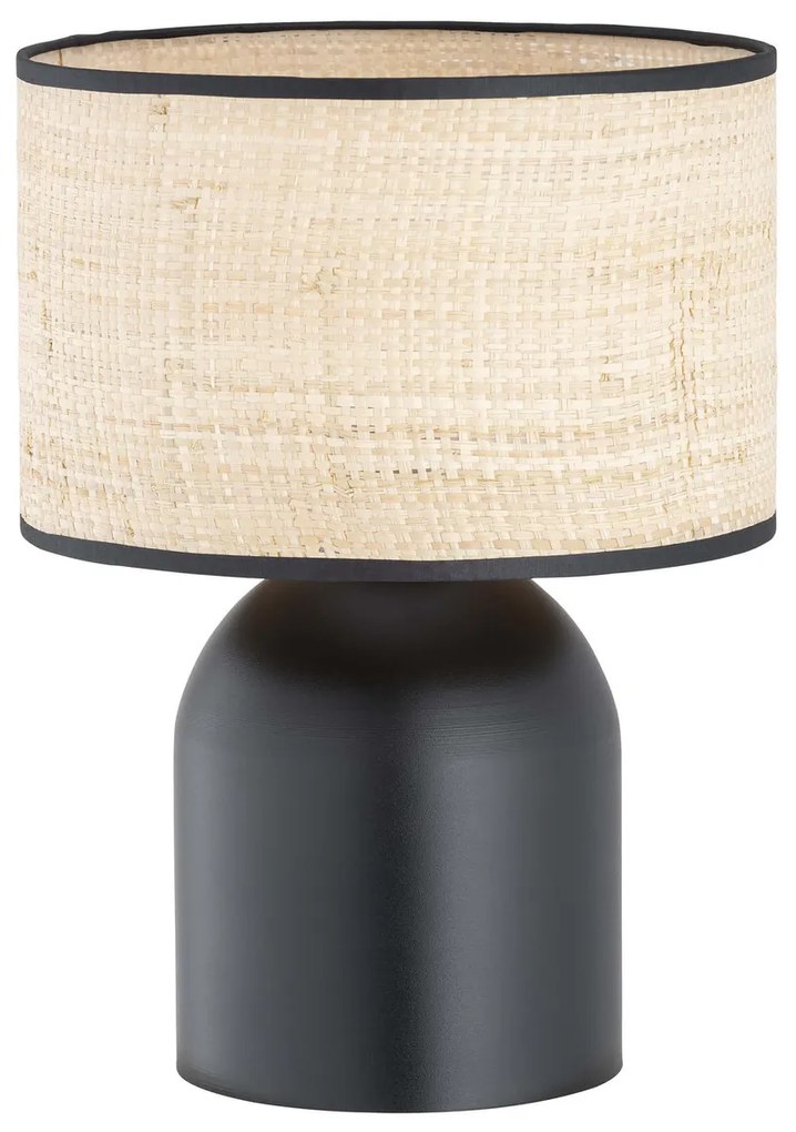 Lampada ASPEN LN1 BLACK RATTAN E27 da Tavolo Scrivania e Comodino