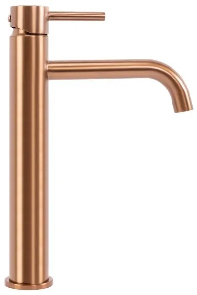 REA-B1114 - Miscelatore per lavabo LUNGO 28 cm in rame spazzolato