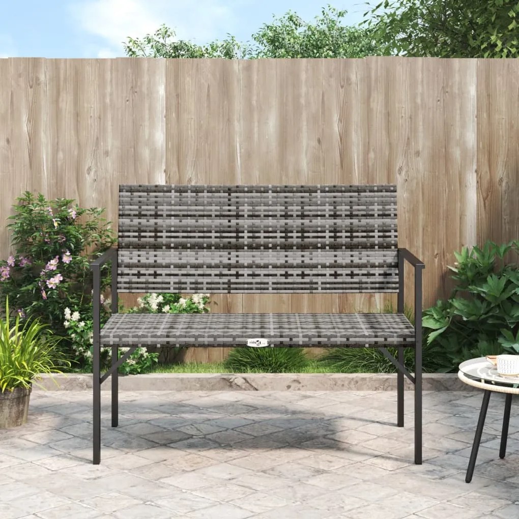 Panca da giardino a 2 posti in polyrattan grigio