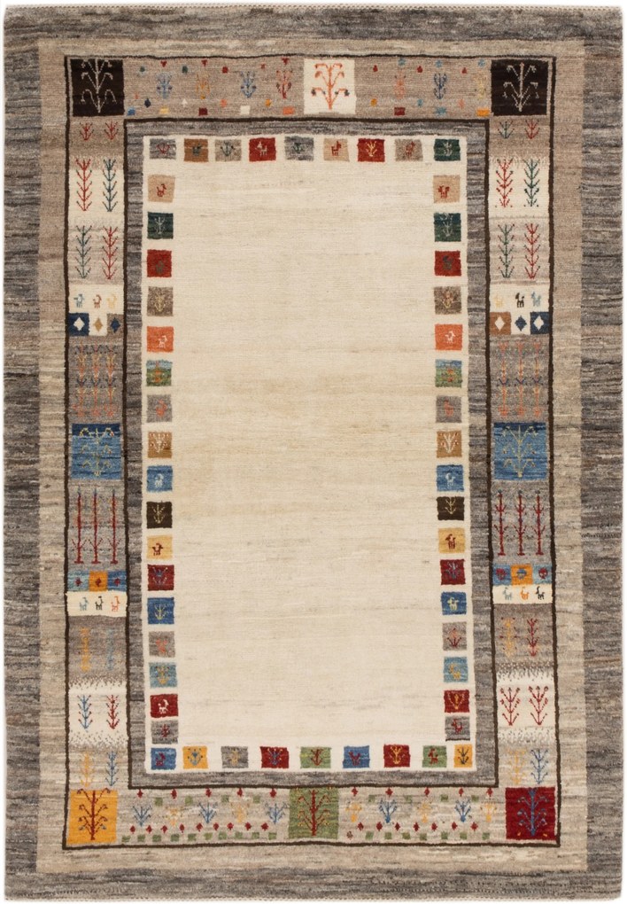 Loribaft Tappeto 130 x 190 Beige (Iran) Annodato A Mano