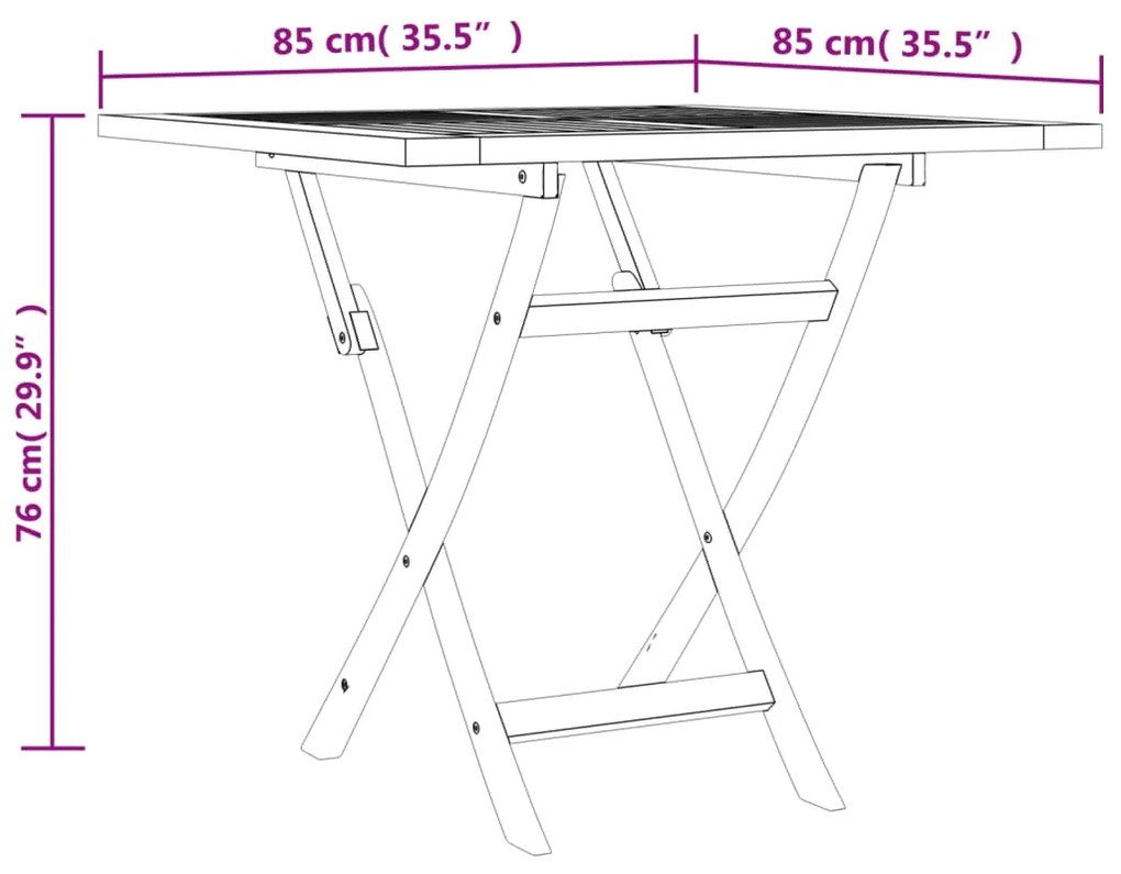 Set da Pranzo per Giardino 5 pz in Legno Massello di Teak