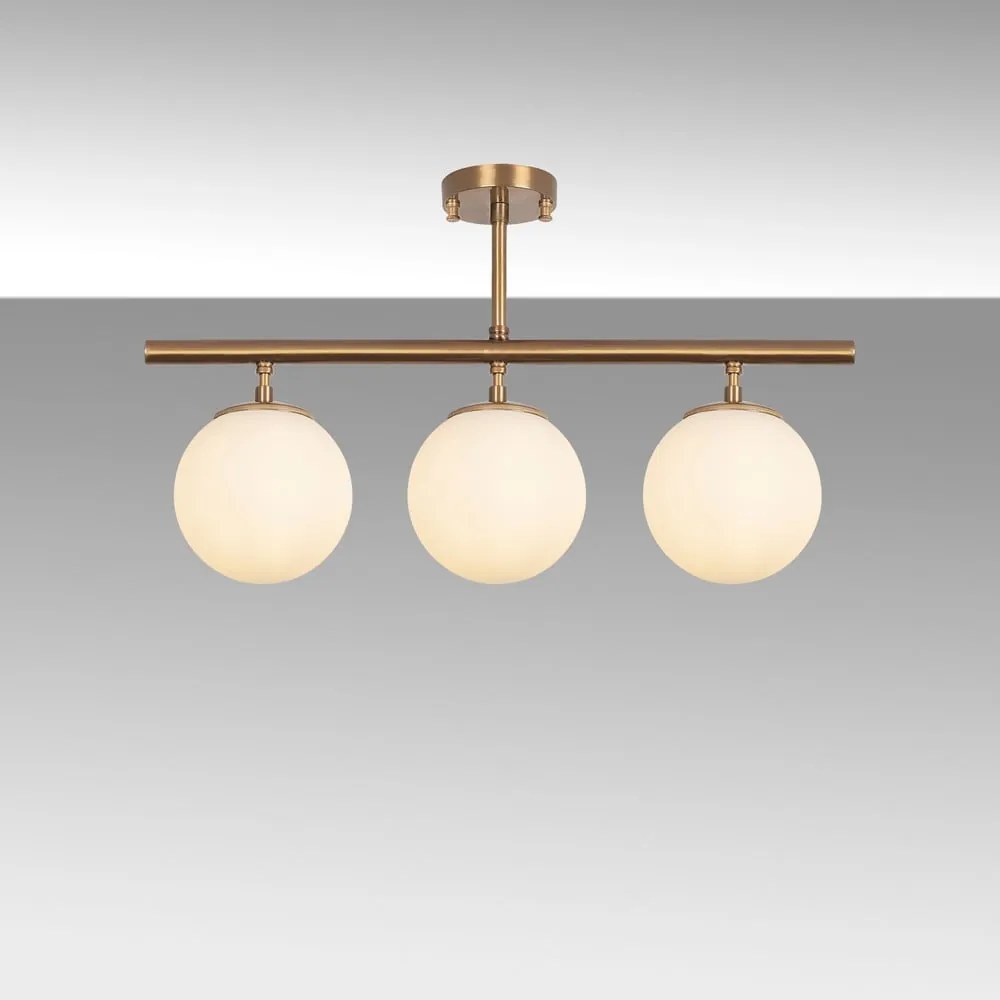 Plafoniera color bronzo con paralume in vetro ø 15 cm Atmaca – Opviq lights