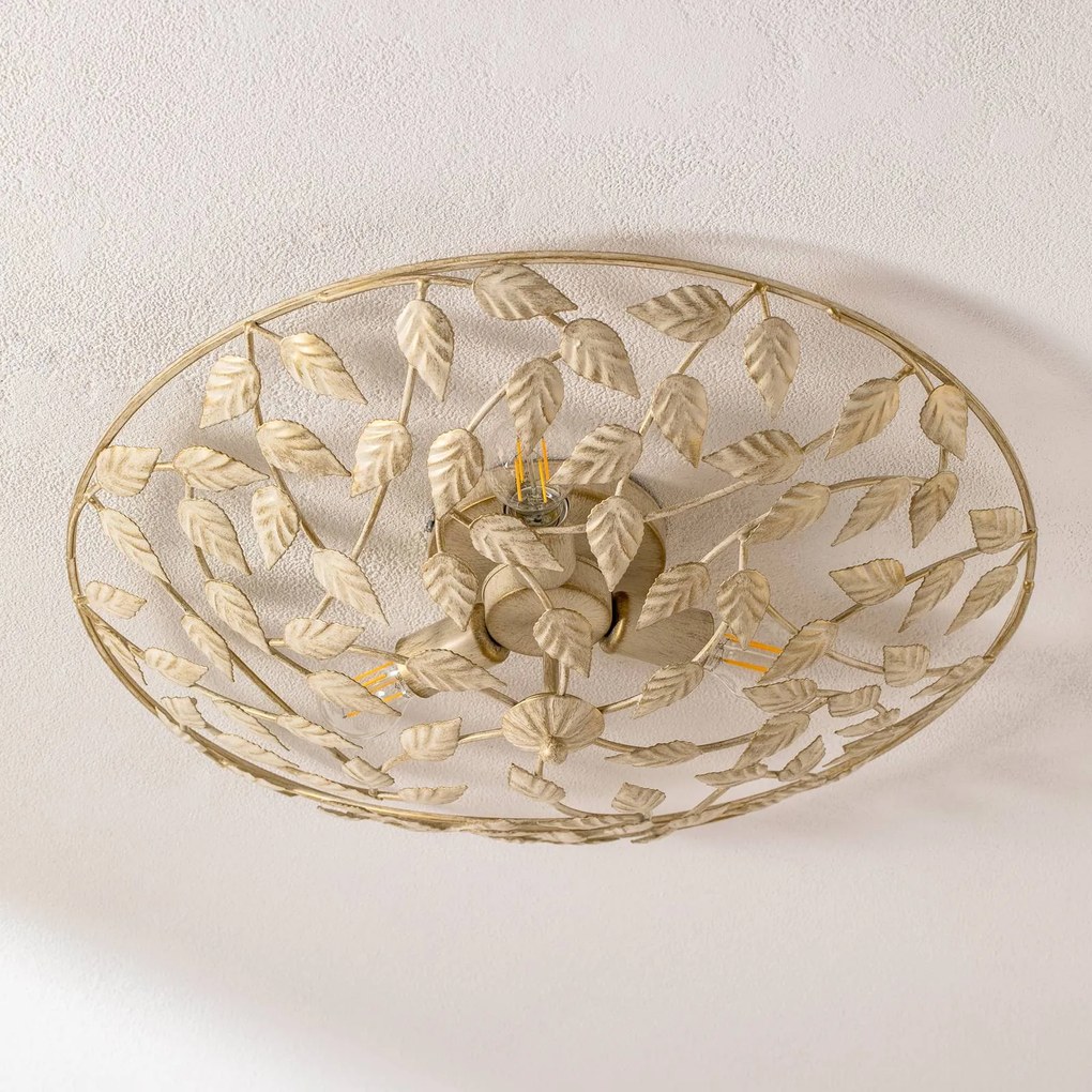 Plafoniera soffitto Arion Luminex, dimmerabile, Crema / Ambra, Soggiorno / Sala da pranzo, Metallo, Plafoniera