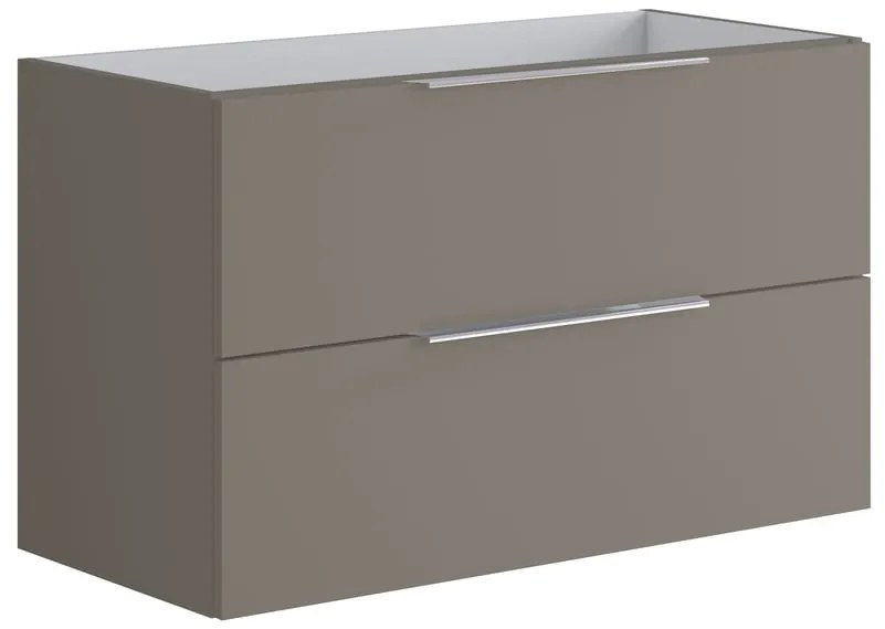 Cassettone bagno Brera 2 cassetti P 45.5 x L 99.5 x H 60 cm laccato opaco grigio londra