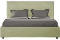 Letto Matrimoniale Francese 140x210 cm con Rete e Contenitore Mika T verde