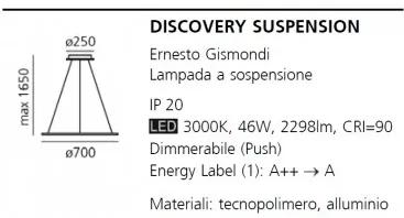 Artemide discovery sospensione orizzontale 70 con app