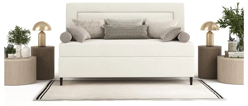 Letto singolo imbottito beige 80x200 cm Alba - Maison de Rêve